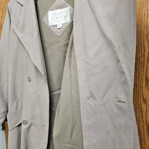 Valerie Stevens Women's Microfiber Tan Lined Trench Coat Size 6 - Picture 10 of 10